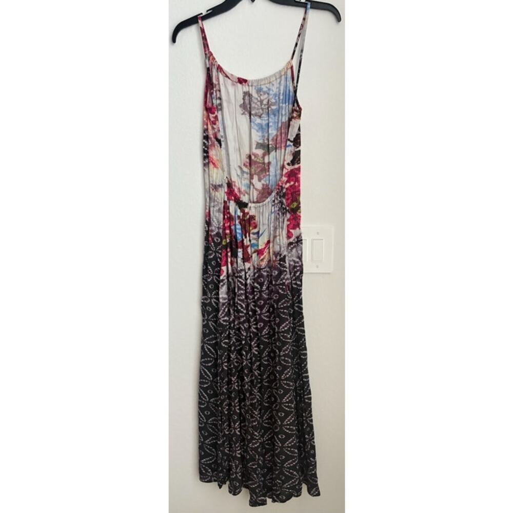 Free People Hollywood Star Hobo Open Back Nomad Print Slip Maxi Size Small - Picture 4 of 9